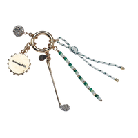 QUEEN OF THE GREEN GOLF BAG CHARM LUXURY GOLD ACCESSORY AND KEYCHAIN | GOLD
