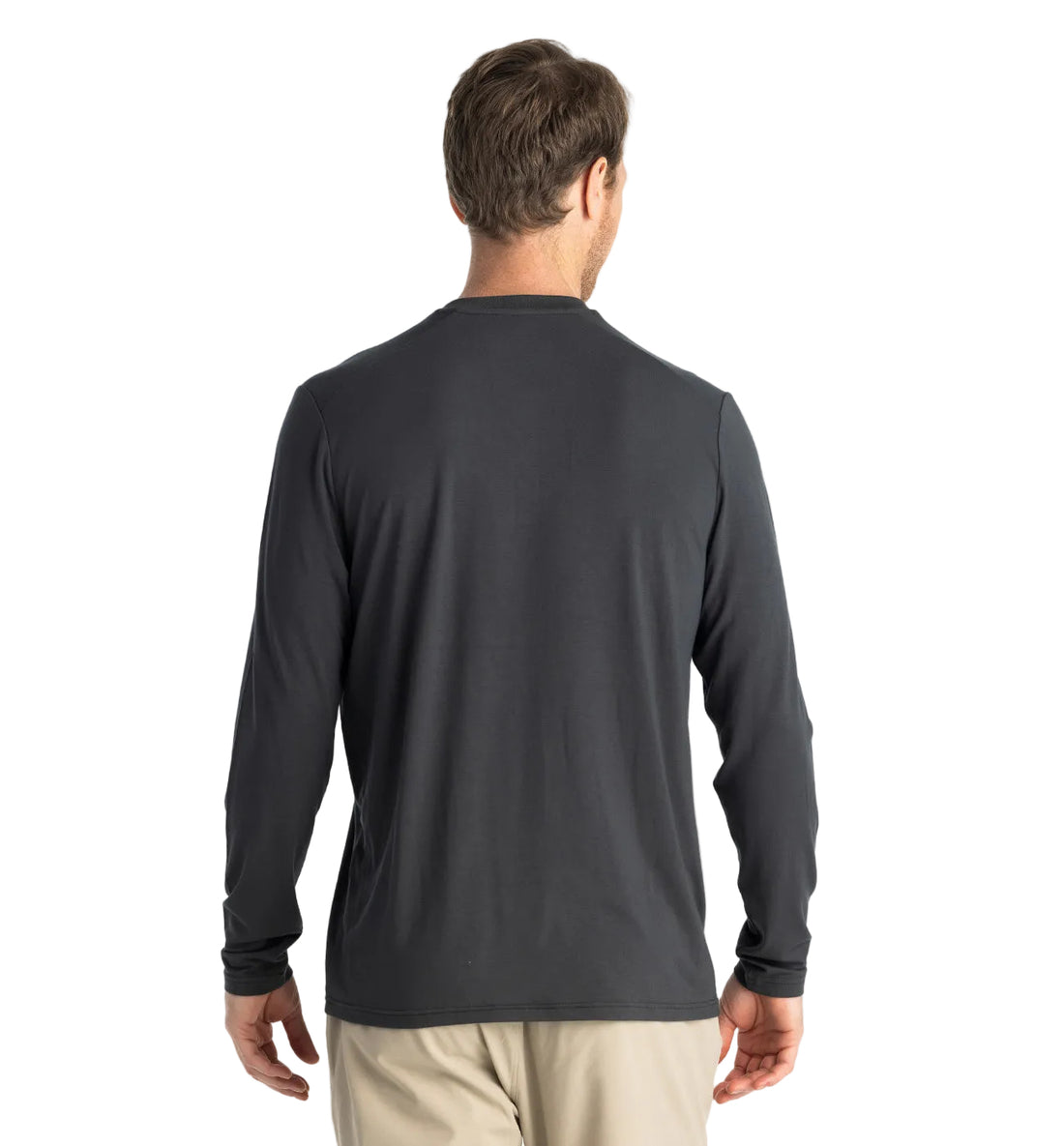 MEN'S FREE FLY BAMBOO FLEX LONG SLEEVE HENLEY | BLACK SAND