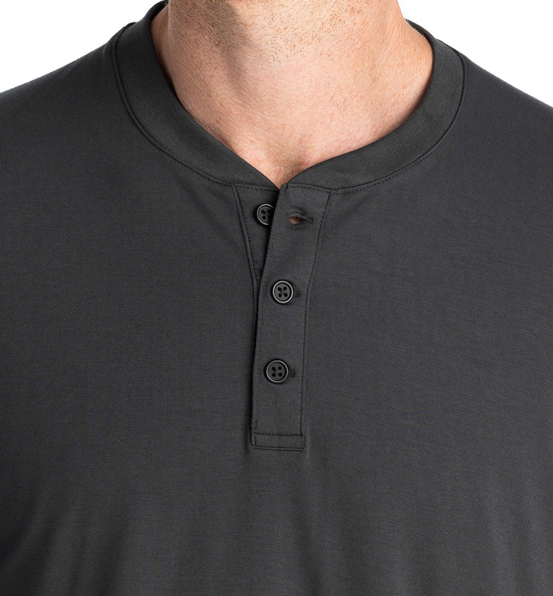 MEN'S FREE FLY BAMBOO FLEX LONG SLEEVE HENLEY | BLACK SAND