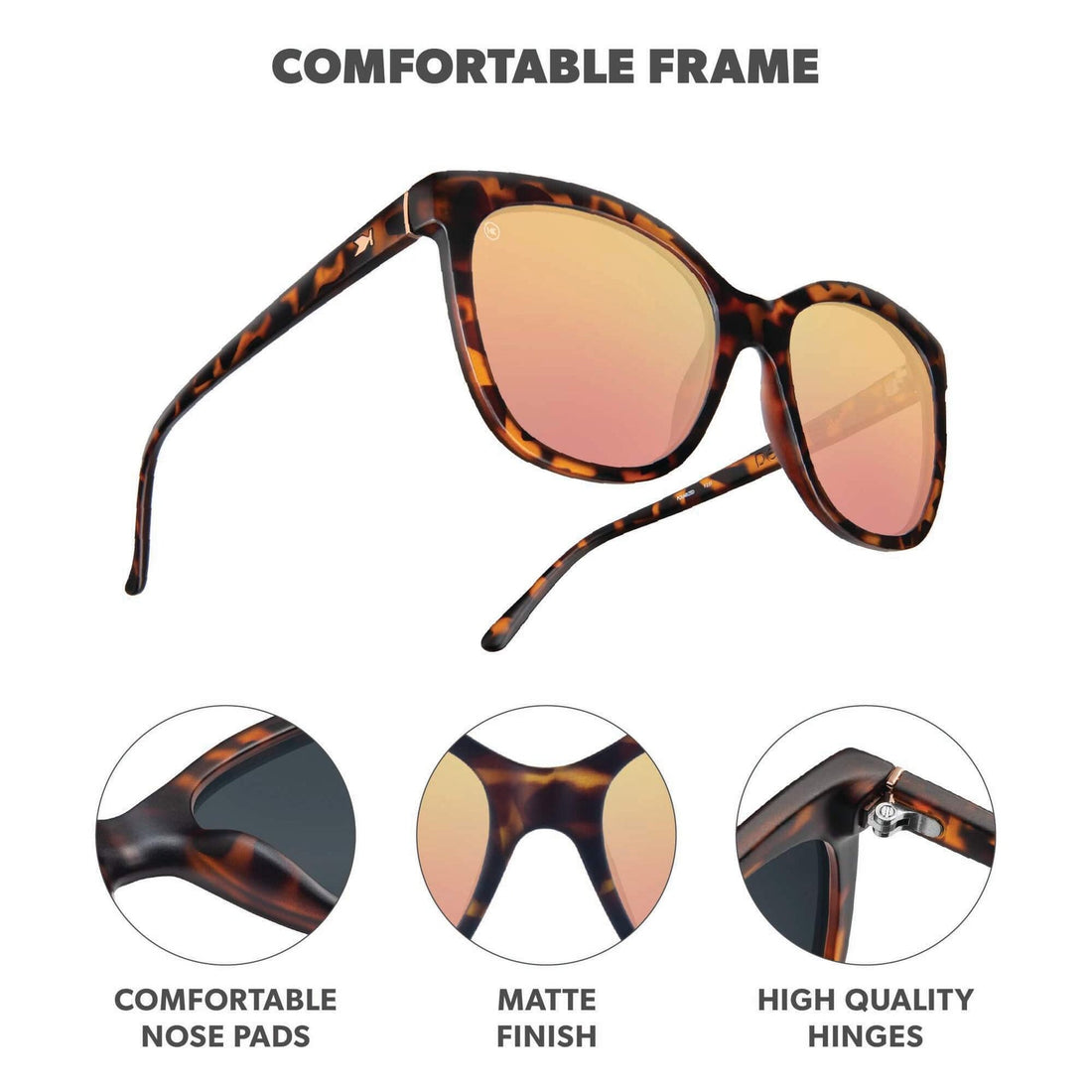 UNISEX KNOCKAROUND DEJA VIEWS | MATTE TORTOISE SHELL / ROSE GOLD