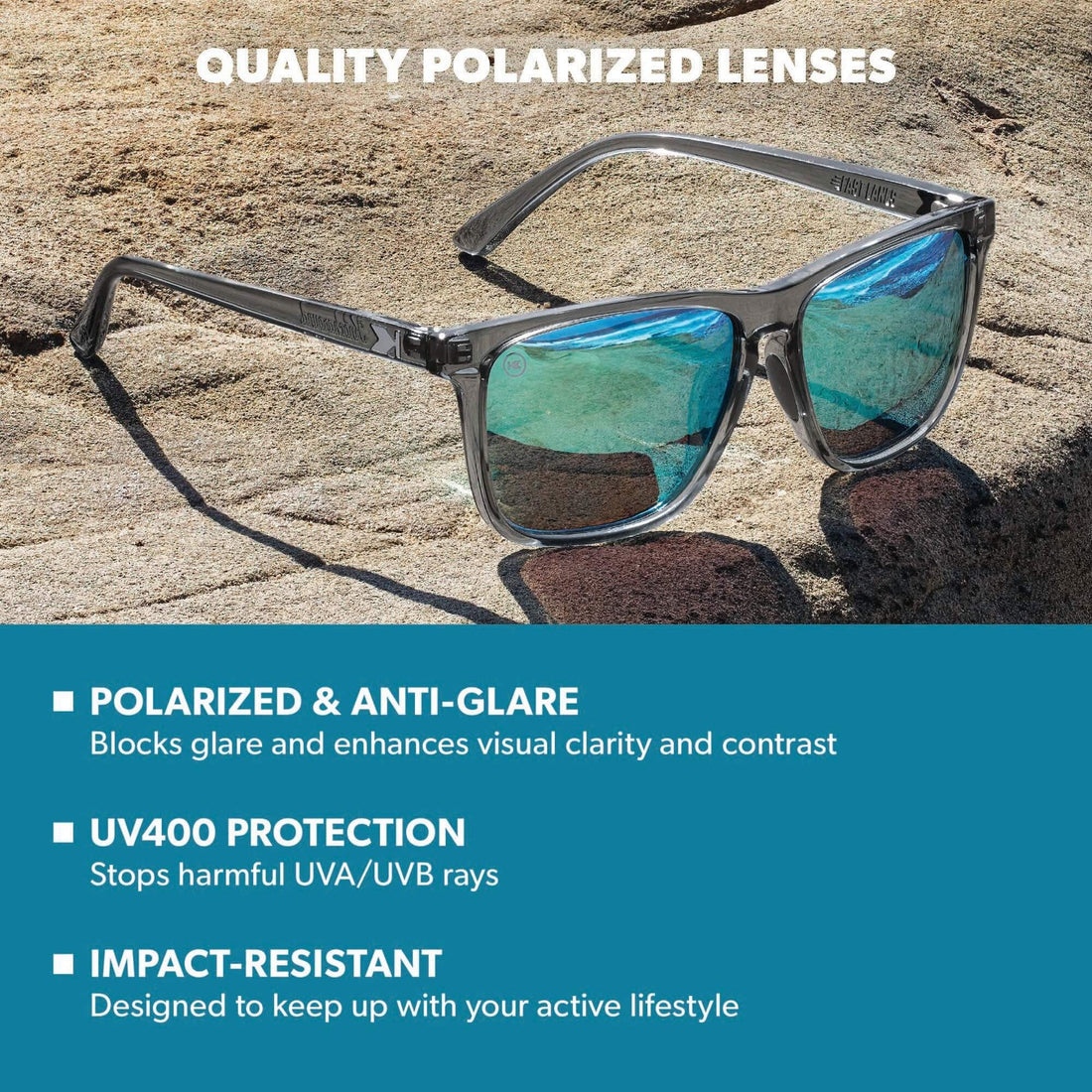 UNISEX KNOCKAROUND FAST LANES SPORT | CLEAR GREY / AQUA
