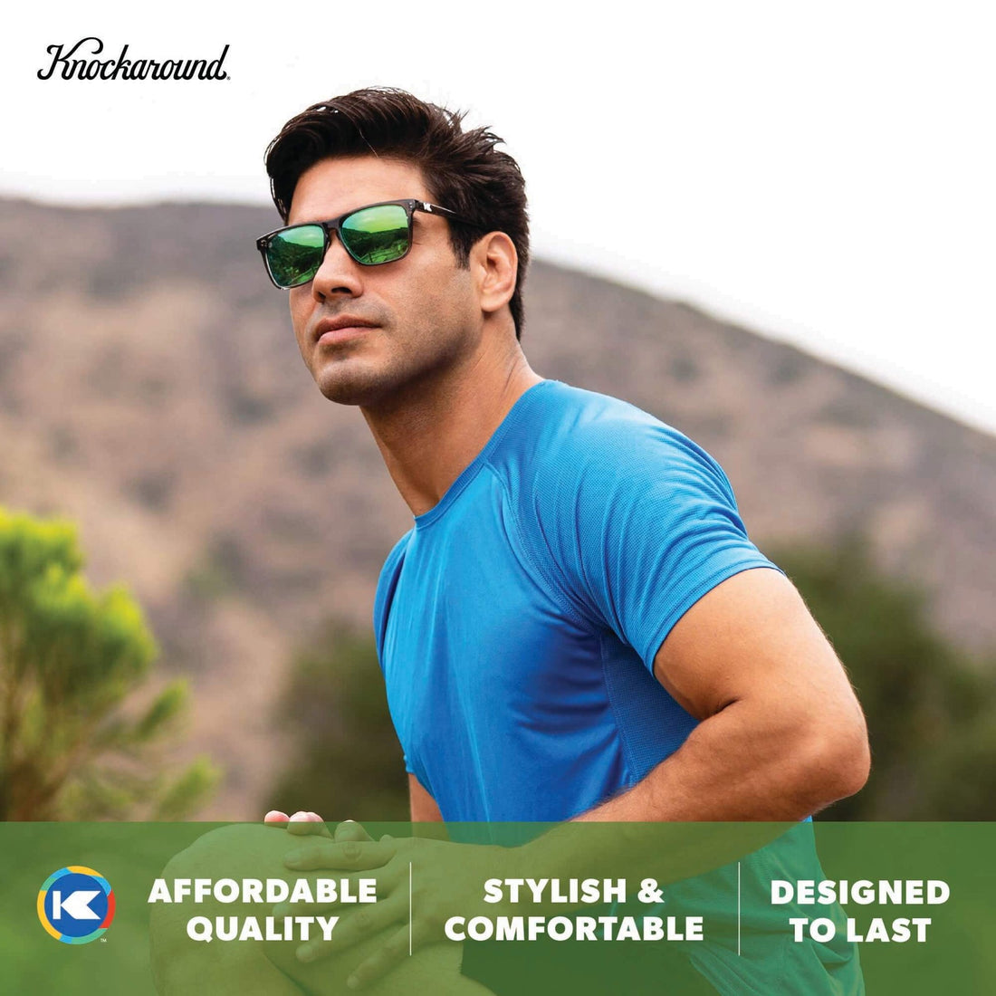 UNISEX KNOCKAROUND FAST LANES SPORT | CLEAR GREY / GREEN MOONSHINE