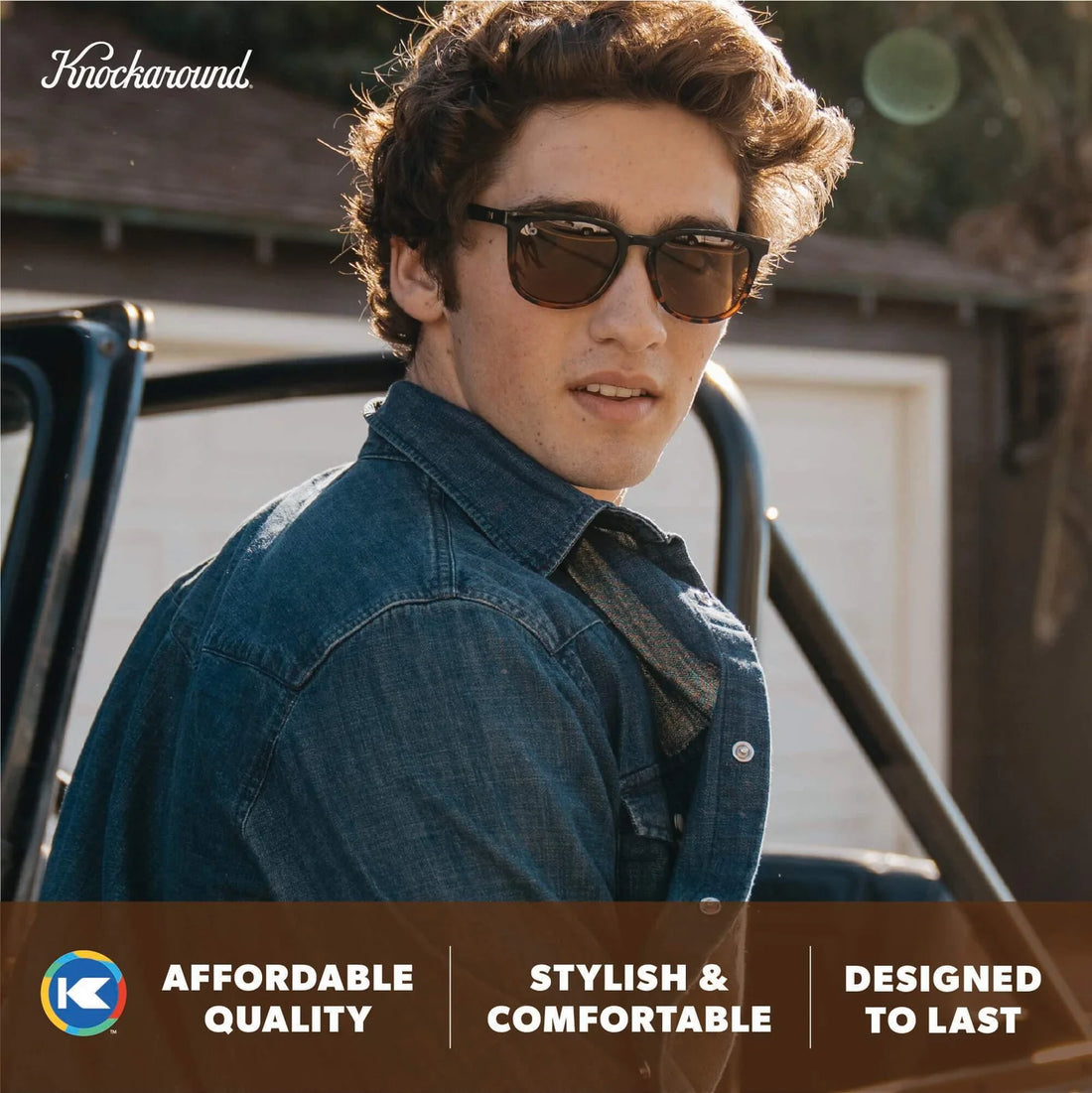 UNISEX KNOCKAROUND PASO ROBLES | GLOSSY BLACK TORTOISE SHELL FADE / AMBER