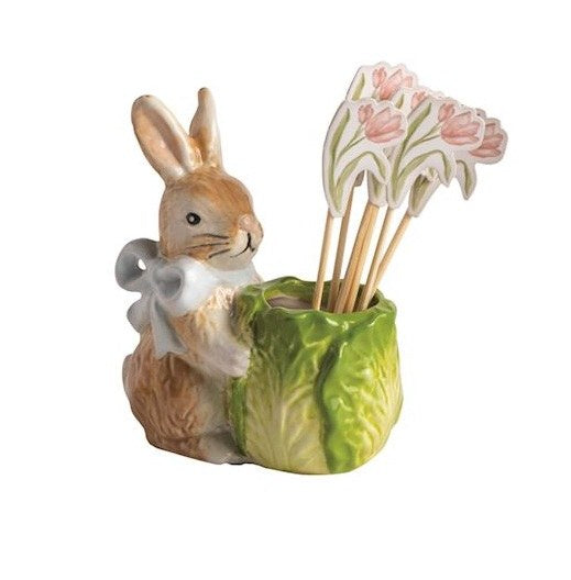 MUDPIE BLUE BOW EASTER TOOTHPICK HOLDER | BLUE