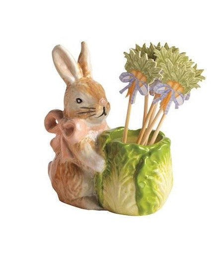 MUDPIE PINK BOW EASTER TOOTHPICK HOLDER | GREEN