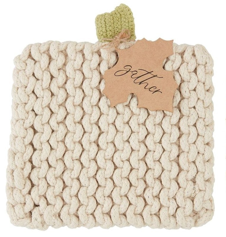 MUDPIE PUMPKIN KNIT TRIVETS