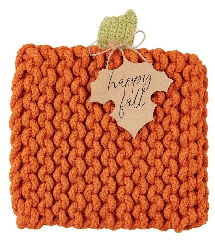 MUDPIE PUMPKIN KNIT TRIVETS