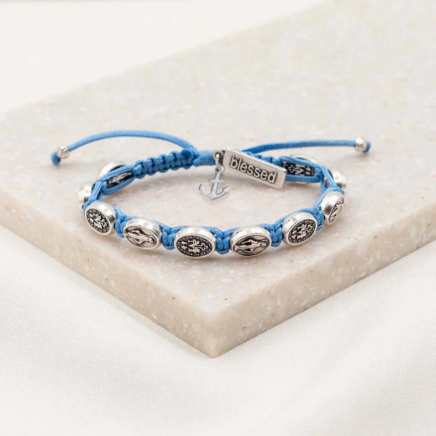 MY SAINT | MY HERO MIRACULOUS BLESSING BRACELET | LIGHT BLUE / SILVER