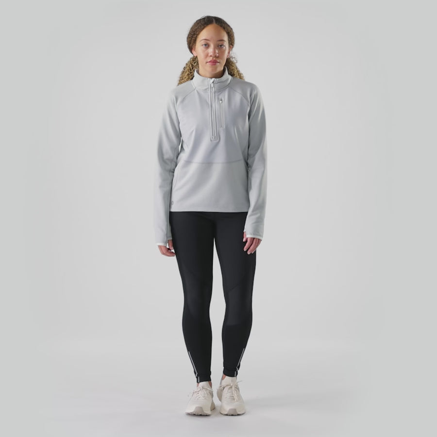 WOMEN'S SMARTWOOL ACTIVE FLEECE WIND 1/2 ZIP | STORM GRAY
