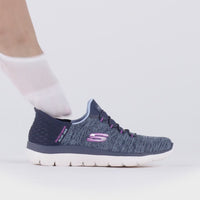 WOMEN'S SKECHERS SLIP-INS: SUMMITS DAZZLING HAZE / NAVY / PURPLE