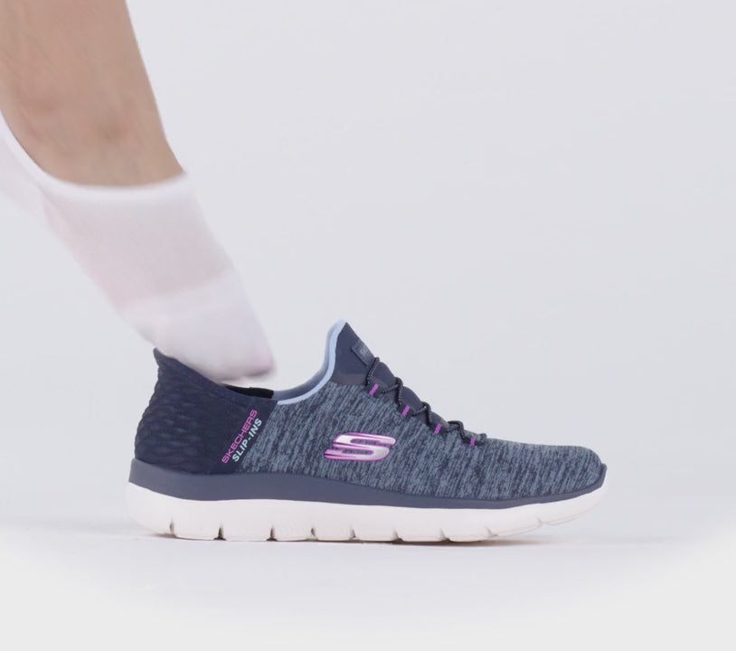 WOMEN'S SKECHERS SLIP-INS: SUMMITS DAZZLING HAZE / NAVY / PURPLE