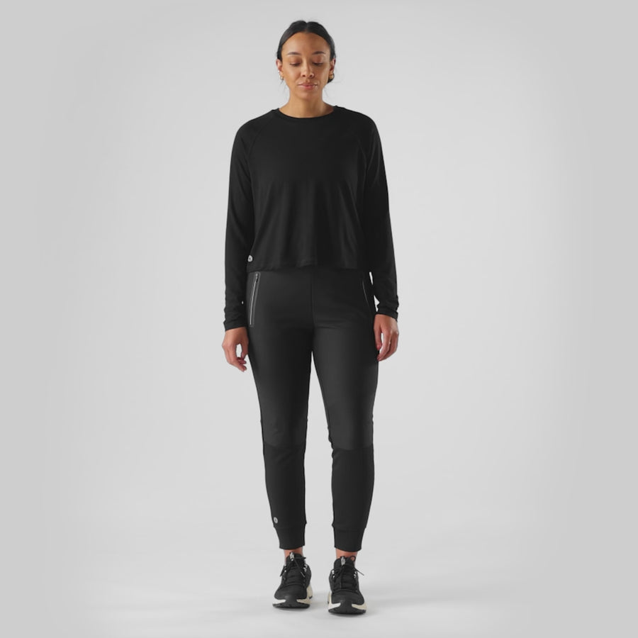 WOMEN'S SMARTWOOL ACTIVE FLEECE WIND PANT | BLACK