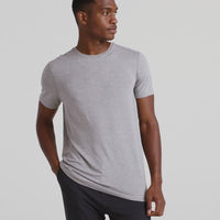 MEN'S SAXX SNOOZE SHORT SLEEVE TEE | DARK GREY HEATHER
