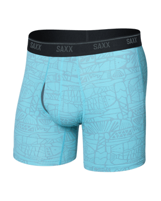 MEN'S QUEST QUICK-DRY MESH QUICK-DRY PERFORMANCE BOXER BRIEF 6" | TILE FISH SEA LEVEL