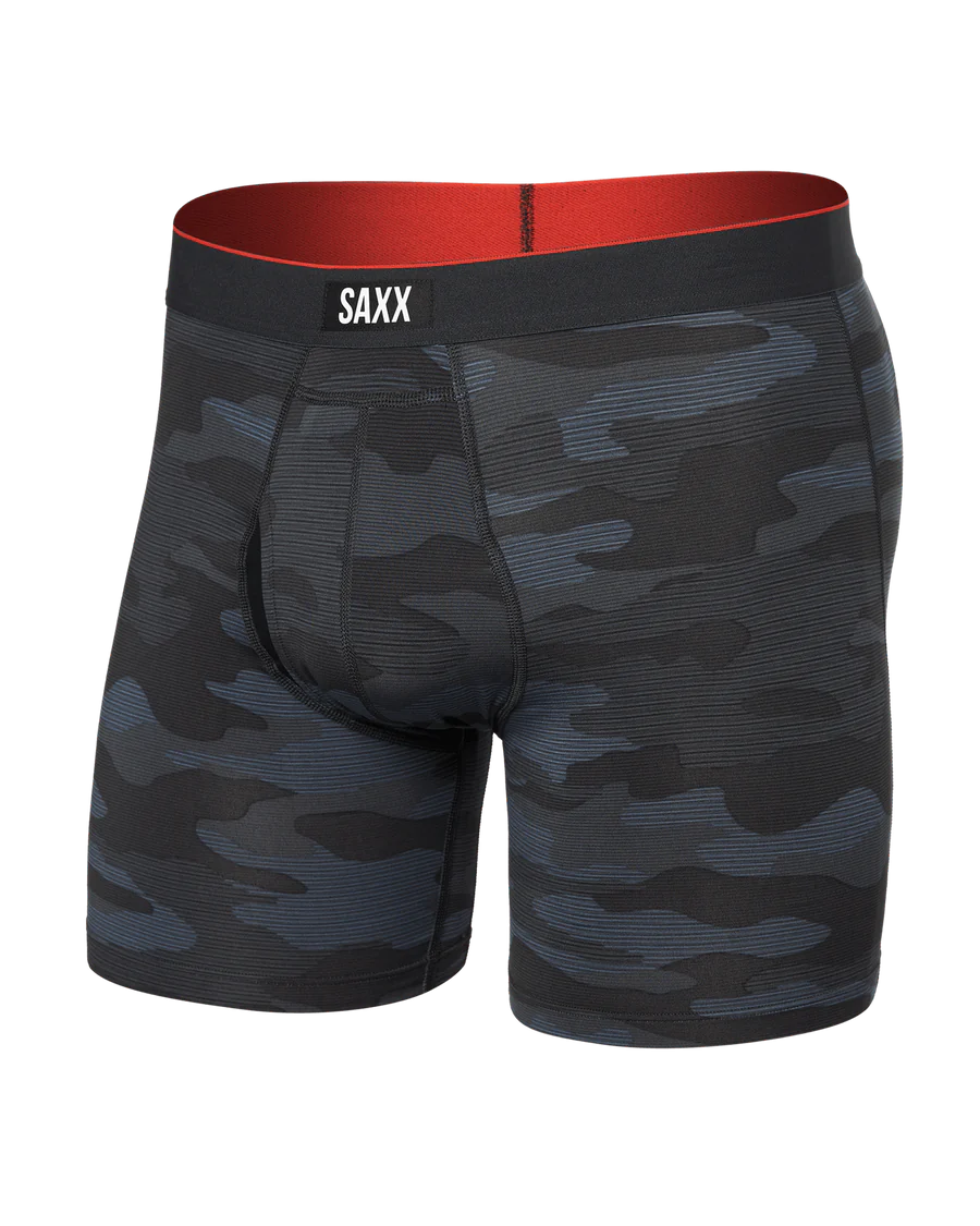 MEN'S SAXX MULTI-SPORT PERFORMANCE BOXER BRIEF 6" | REMOTE CAMO - FADED BLACK