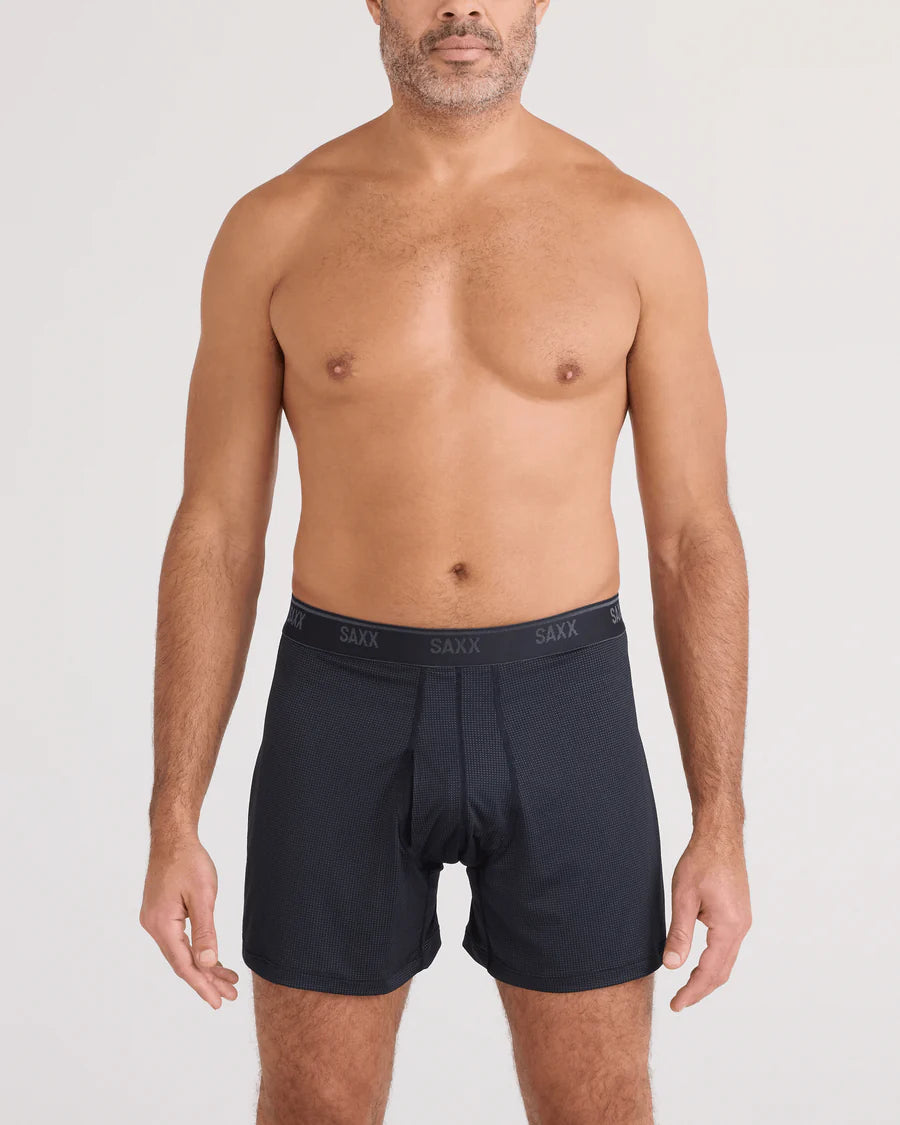MEN'S QUEST QUICK-DRY MESH QUICK-DRY PERFORMANCE BOXER BRIEF 6" | BLACK