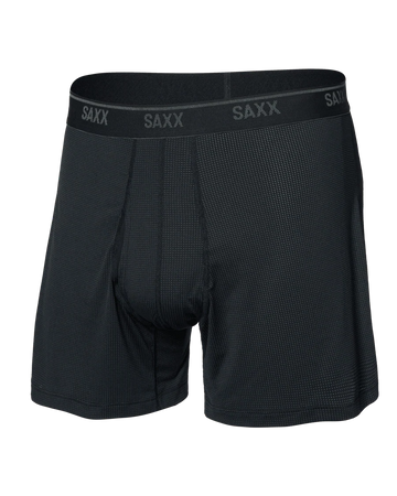 MEN'S QUEST QUICK-DRY MESH QUICK-DRY PERFORMANCE BOXER BRIEF 6" | BLACK