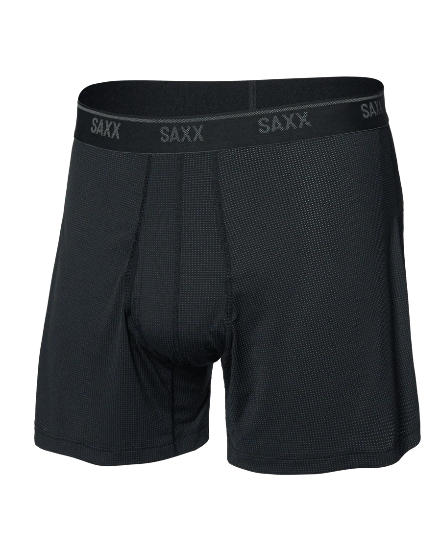 MEN'S QUEST QUICK-DRY MESH QUICK-DRY PERFORMANCE BOXER BRIEF 6" | BLACK