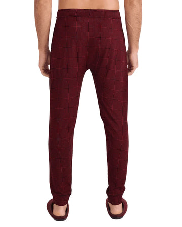 MEN'S SAXX SNOOZE SLEEP PANT | RED PLAID | CABERNET