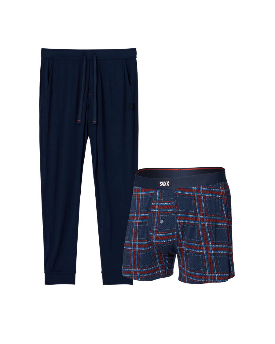 MEN'S SAXX SNOOZE GIFT BOX | JAZZY PLAID | MARITIME