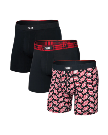 MEN'S SAXX VIBE XTRA SOFT COMFORT | SWEET STRIPE | CHECK WAISTBAND | BLACK