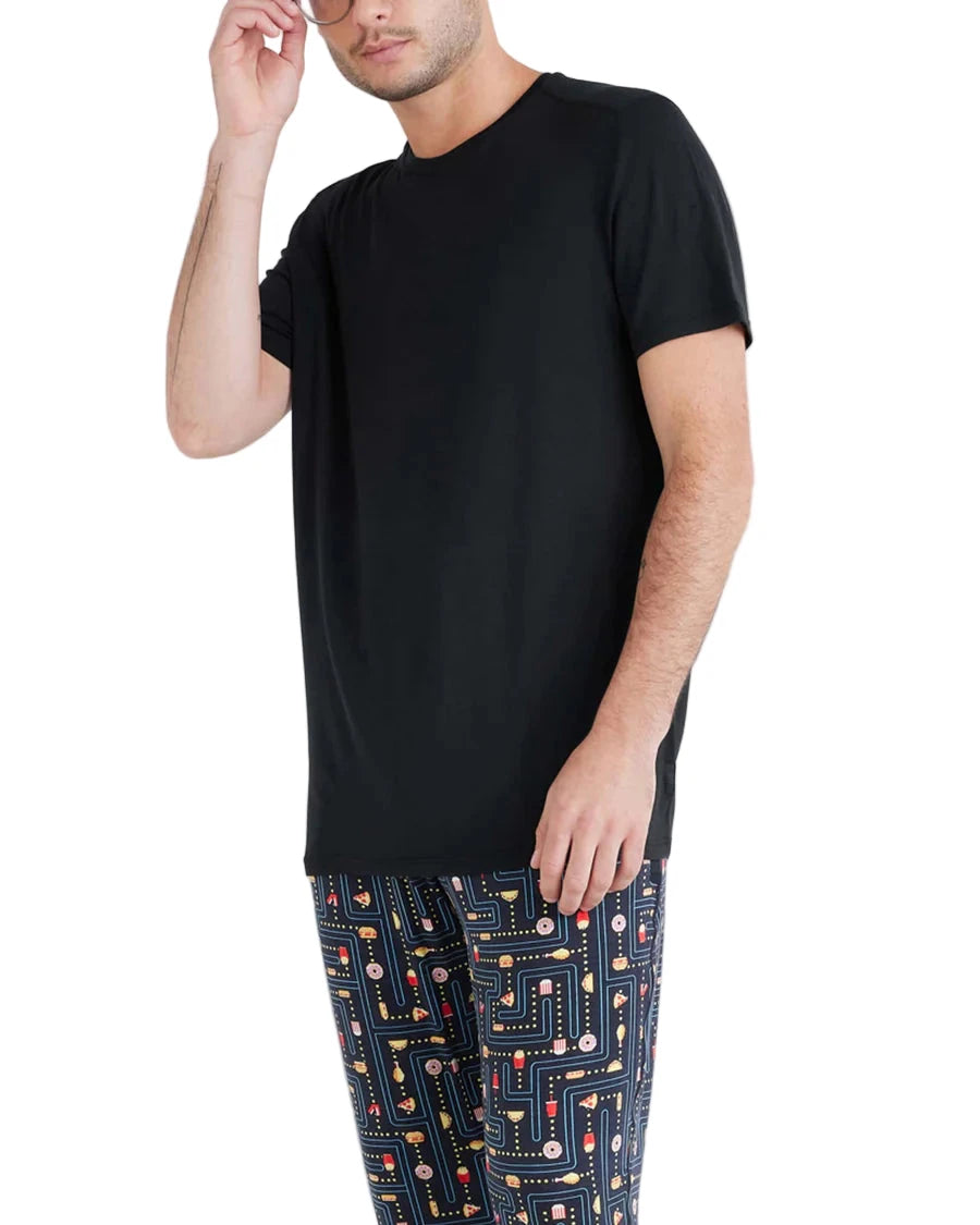 MEN'S SAXX SNOOZE SHORT SLEEVE TEE | BLACK
