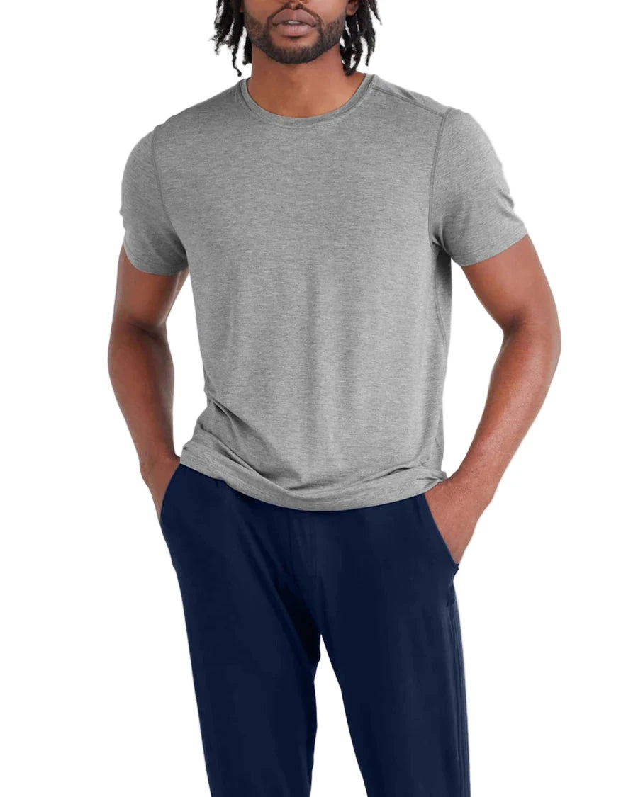 MEN'S SAXX SNOOZE SHORT SLEEVE TEE | DARK GREY HEATHER