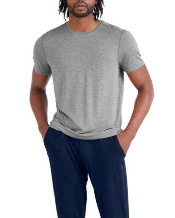 MEN'S SAXX SNOOZE SHORT SLEEVE TEE | DARK GREY HEATHER