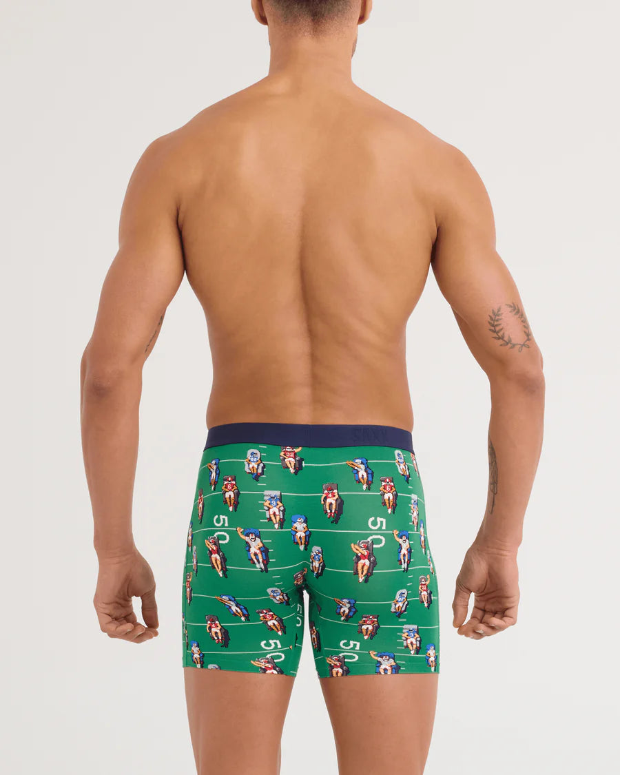 MEN'S SAXX VIBE XTRA SOFT COMFORT BOXER BRIEF 6" | ARMCHAIR QB / LAWN GREEN