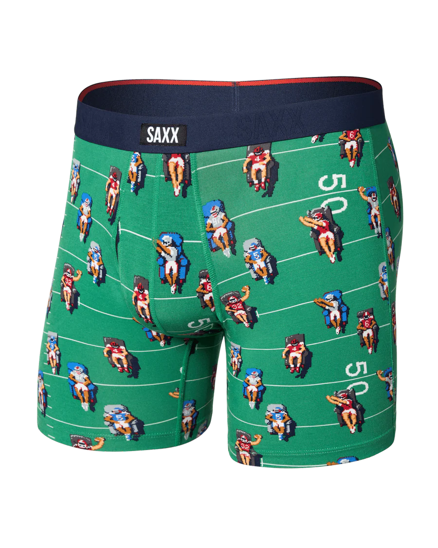 MEN'S SAXX VIBE XTRA SOFT COMFORT BOXER BRIEF 6" | ARMCHAIR QB / LAWN GREEN