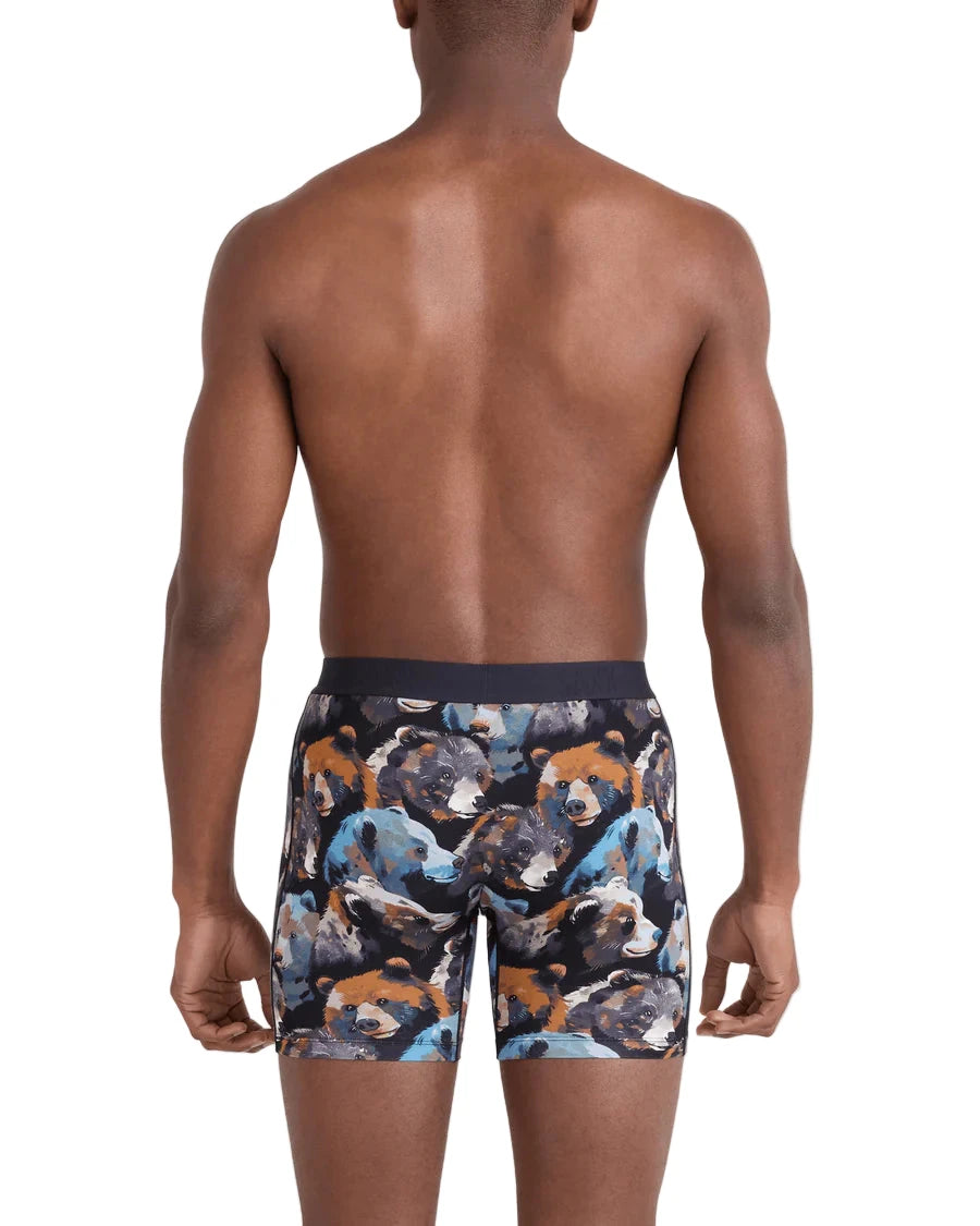 MEN'S SAXX VIBE XTRA SOFT COMFORT BOXER BRIEF 6" | BEARTASTIC | BLACK