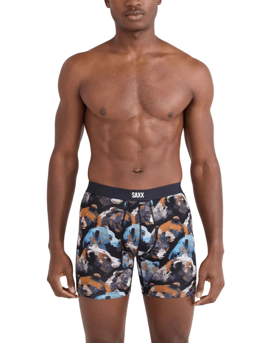 MEN'S SAXX VIBE XTRA SOFT COMFORT BOXER BRIEF 6" | BEARTASTIC | BLACK