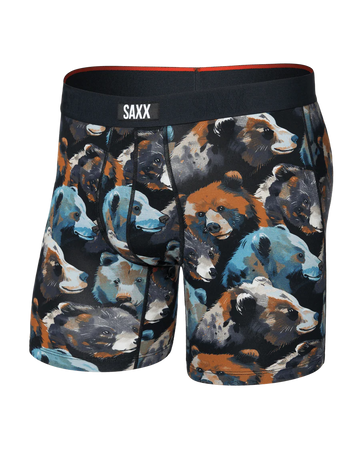 MEN'S SAXX VIBE XTRA SOFT COMFORT BOXER BRIEF 6" | BEARTASTIC | BLACK