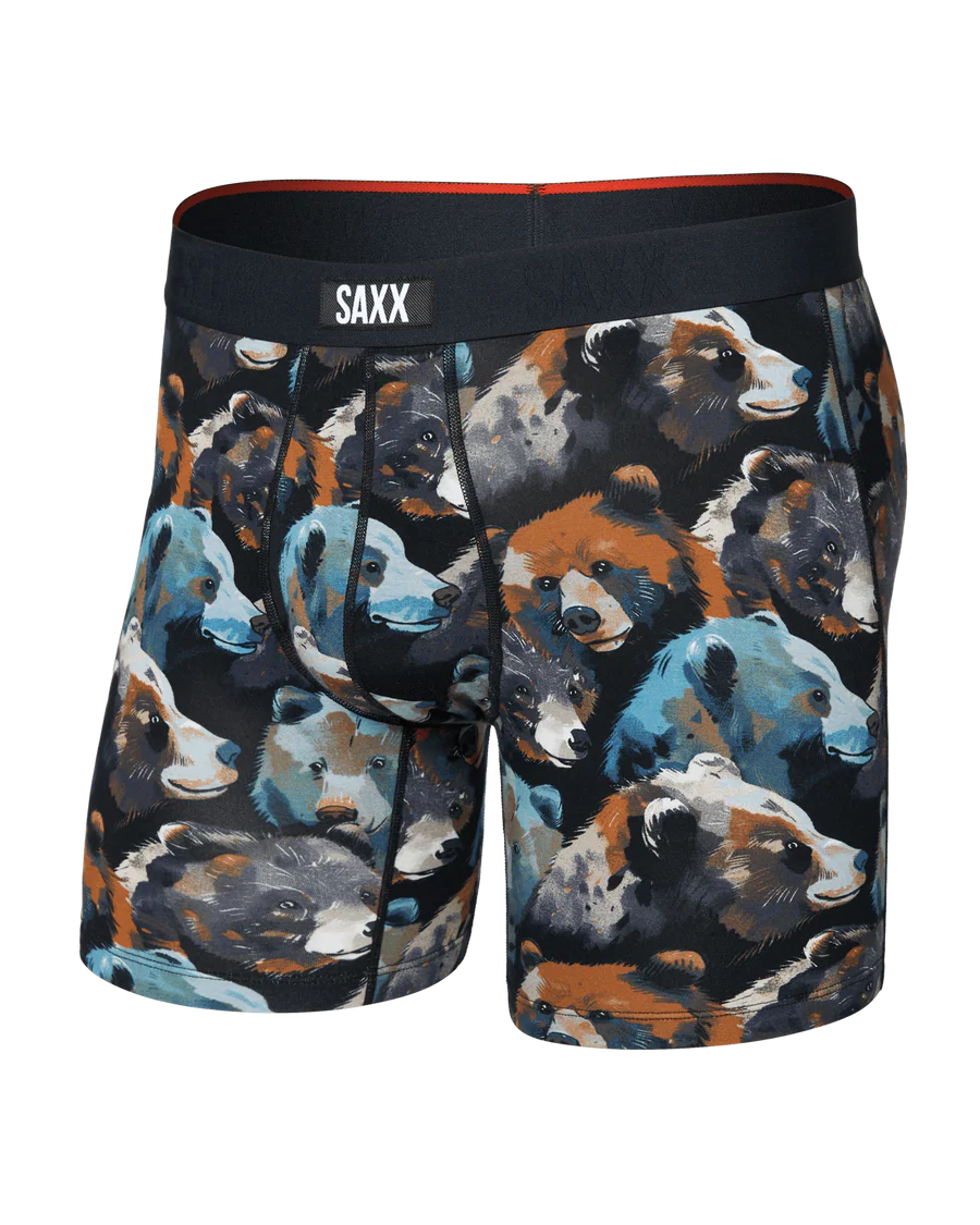 MEN'S SAXX VIBE XTRA SOFT COMFORT BOXER BRIEF 6" | BEARTASTIC | BLACK