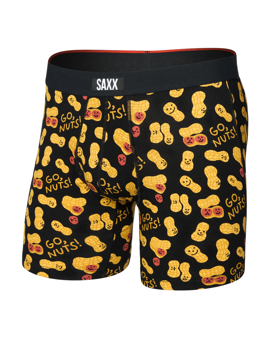 MEN'S SAXX VIBE XTRA SOFT COMFORT BOXER BRIEF 6" | GO NUTS | BLACK