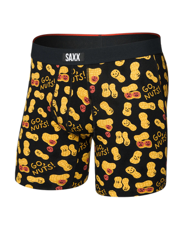 MEN'S SAXX VIBE XTRA SOFT COMFORT BOXER BRIEF 6" | GO NUTS | BLACK