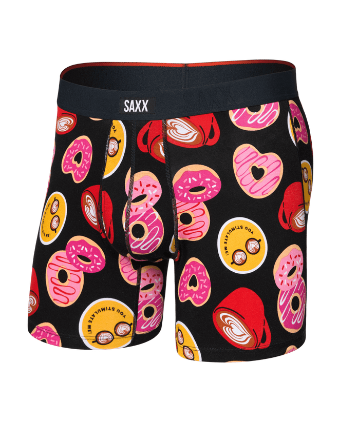 MEN'S SAXX VIBE XTRA SOFT COMFORT 6" BOXER BRIEF | LOVE STORY | BLACK