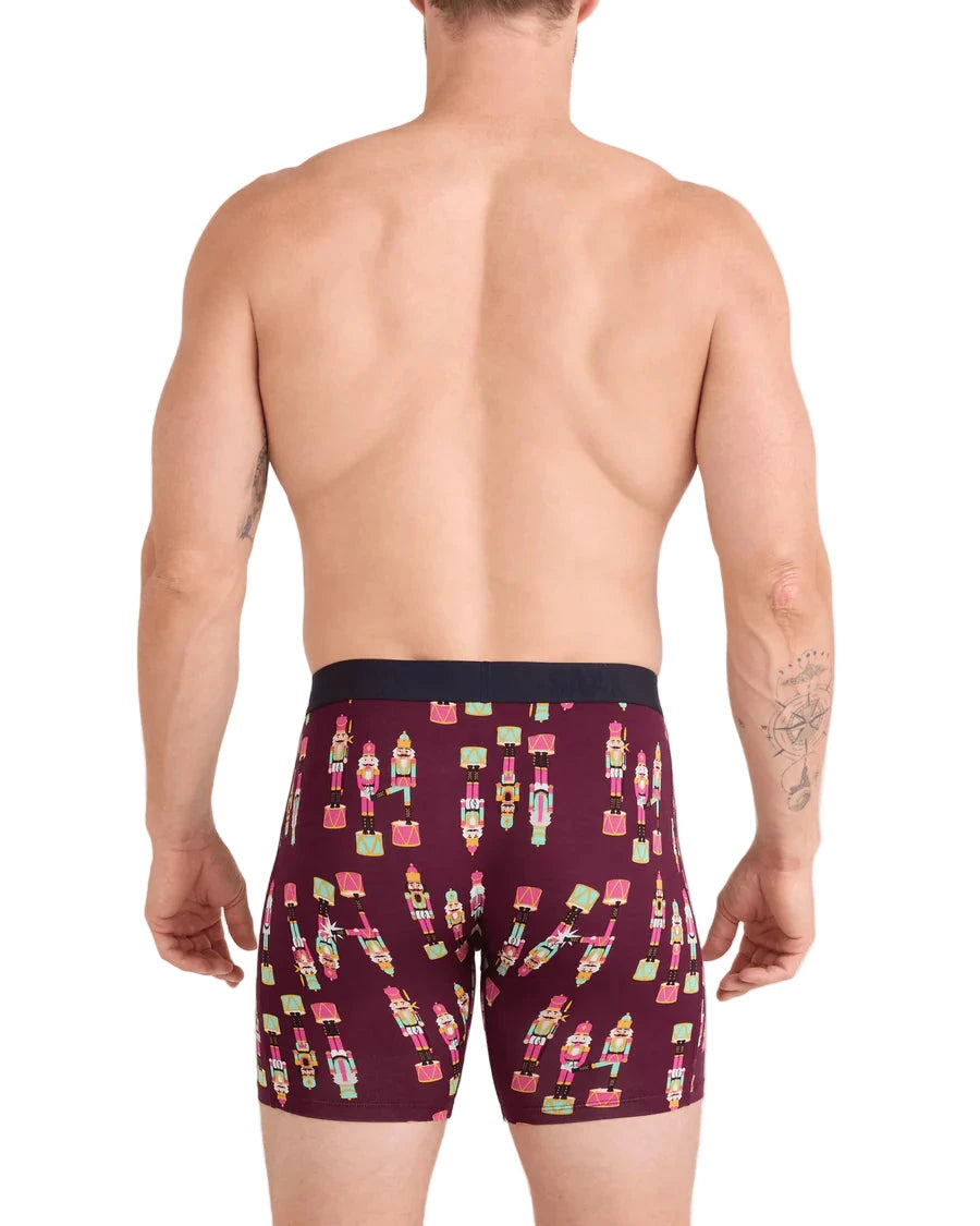 MEN'S SAXX VIBE XTRA SOFT COMFORT BOXER BRIEF 6" | NUTCRACKER | MAROON