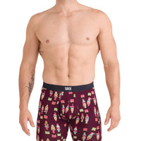 MEN'S SAXX VIBE XTRA SOFT COMFORT BOXER BRIEF 6" | NUTCRACKER | MAROON