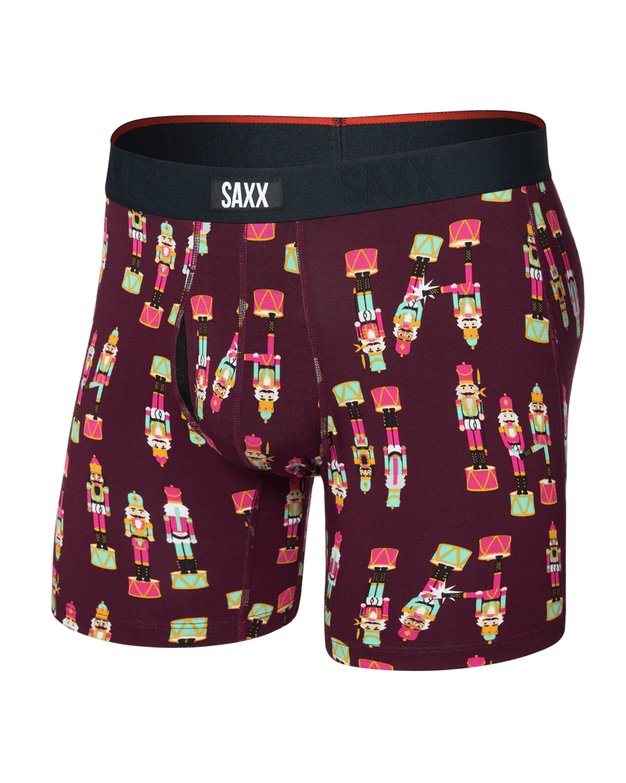 MEN'S SAXX VIBE XTRA SOFT COMFORT BOXER BRIEF 6" | NUTCRACKER | MAROON