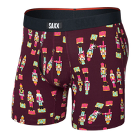 MEN'S SAXX VIBE XTRA SOFT COMFORT BOXER BRIEF 6" | NUTCRACKER | MAROON