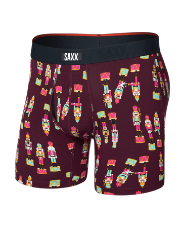 MEN'S SAXX VIBE XTRA SOFT COMFORT BOXER BRIEF 6" | NUTCRACKER | MAROON