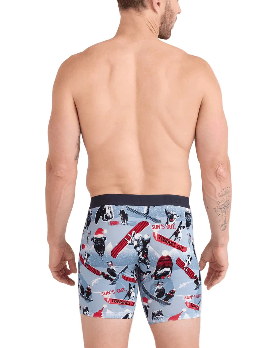 MEN'S SAXX VIBE XTRA SOFT COMFORT BOXER BRIEF 6" | WINTER DOGS | BLUE