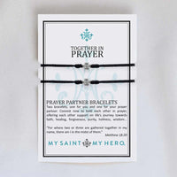 MY SAINT | MY HERO TOGETHER IN PRAYER BRACELETS | BLACK / GOLD