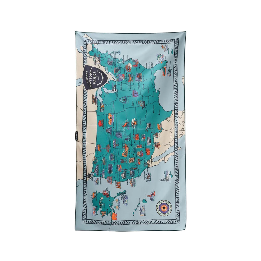 NOMADIX ULTRALIGHT TOWEL | NATIONAL PARKS AND MONUMENTS MAP