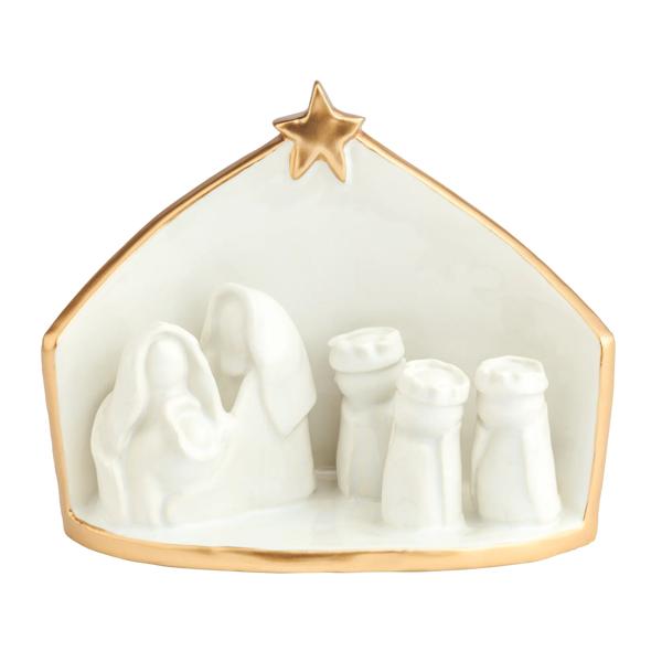 MUDPIE CERAMIC GOLD EDGE NATIVITY