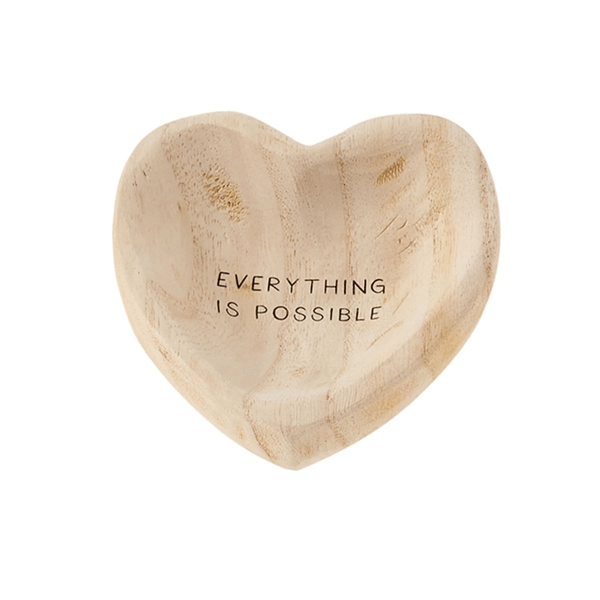 MUDPIE EVERYTHING IS POSSIBLE WOOD TRINKET TRAY | BROWN