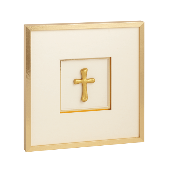MUDPIE FRAMED INTAGLIO CROSS WALL ART