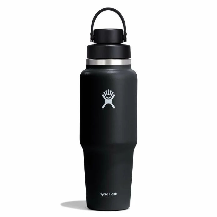 HYDRO FLASK 32 OZ WIDE MOUTH TRAVEL BOTTLE WITH FLEX CHUG CAP | BLACK